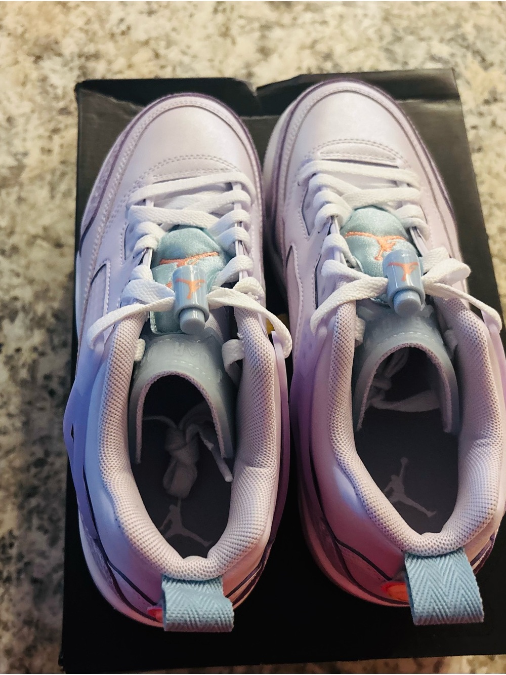 Jordan Kids Lavender and Light Blue Sneakers